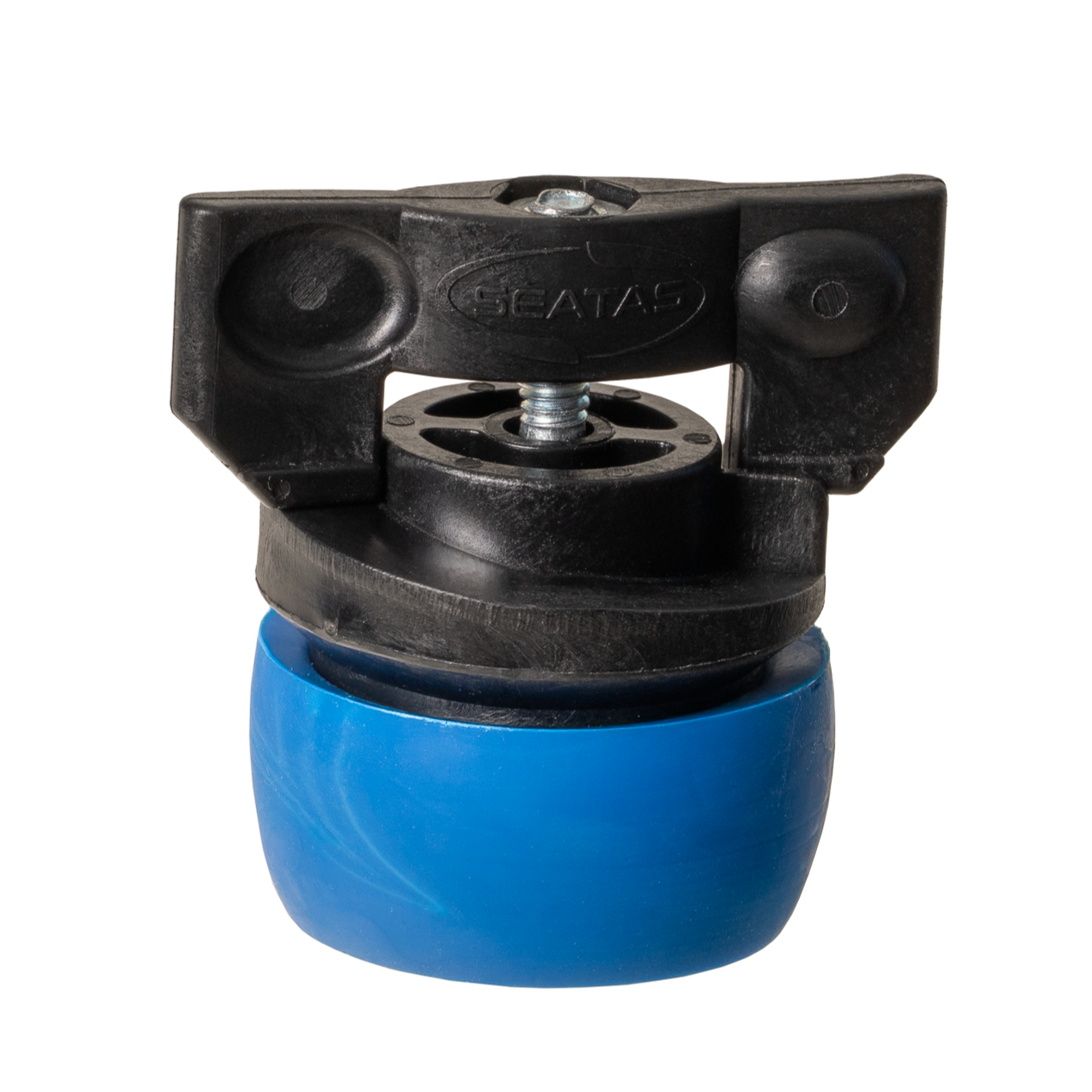 Blue and black quickplug on a white background