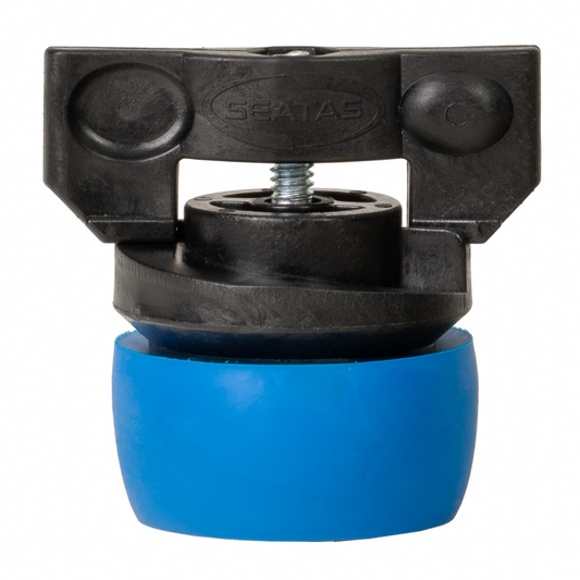 Blue and black Quickplug on a white background