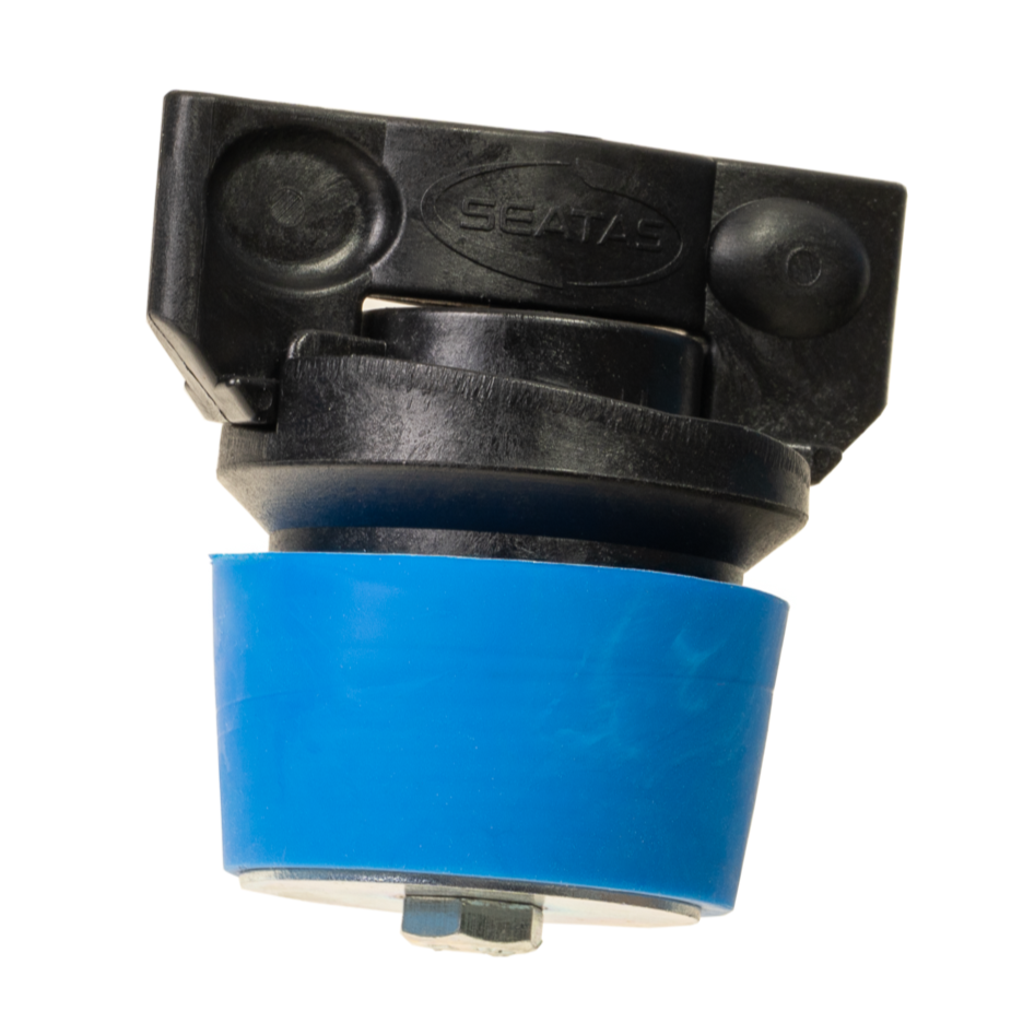 Black and blue Quickplug on a white background
