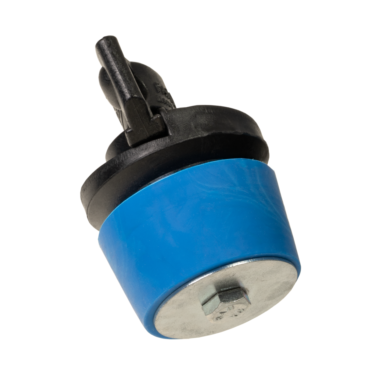 Blue and black Quickplug on a white background